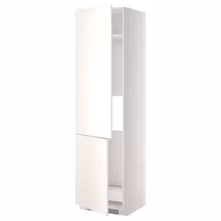 METOD Высокий шкаф д/холод/мороз/2дверцы - белый/Veddinge белый 60x60x220 см