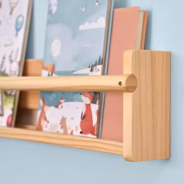 FLISAT Настенный модуль для хранения - светлая беленая сосна 70x9x16 см - фото 5