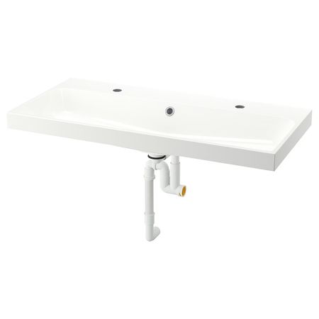 BACKSJÖN Раковина с сифоном - белый 100x48 см