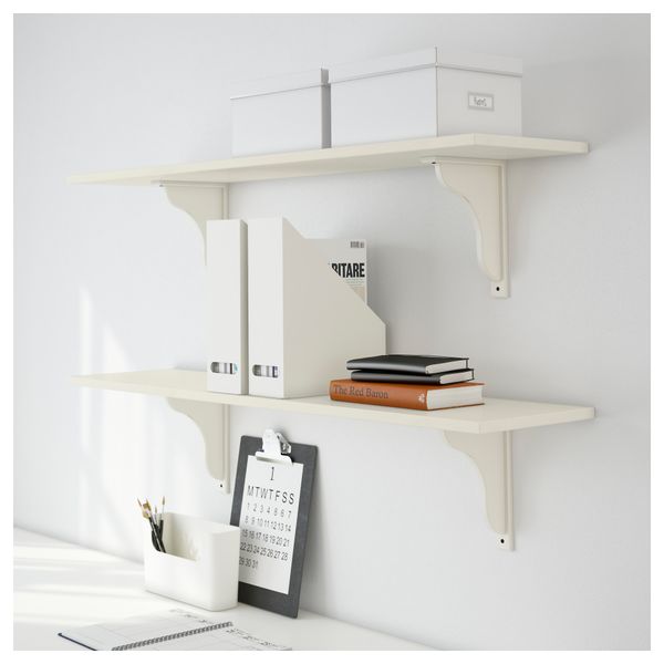 Полка ЭКБИ ХЕМНЭС, белая морилка белый (119x28 см) - фото 2