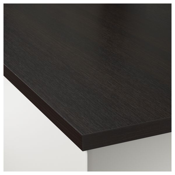 Столешница, двусторонняя ЭКБАККЕН, коричнево-чёрный, светлая бирюза с коричнево-черной окантовкой - фото 6