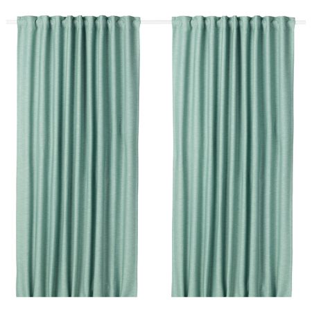 Затемняющие гардины, 2 шт., зеленый 145x300 см IKEA VILBORG ВИЛБОРГ 004.234.91