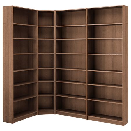 Стеллаж, 215, 135x28x237 см, коричневый ясеневый шпон IKEA BILLY БИЛЛИ 691.558.53