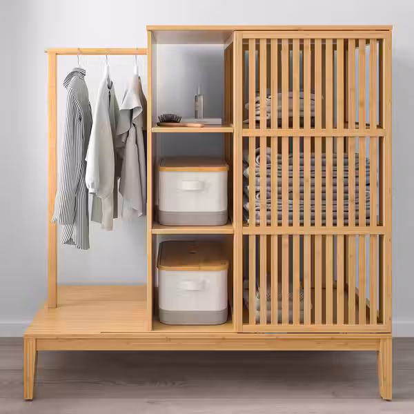 NORDKISA Открытый гардероб/раздвижная дверь - бамбук 120x123 см - фото 7