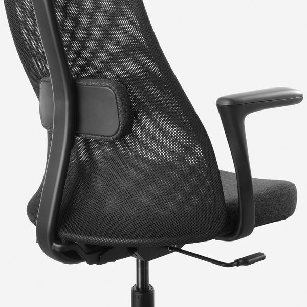 Рабочий стул с подлокотниками, Гуннаред темно-серый/черный IKEA JÄRVFJÄLLET ЭРВФЬЕЛЛЕТ 493.863.69 - фото 5