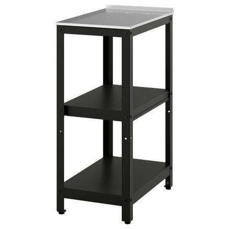 Стол разделочный, черный, нержавеющая сталь для сада, 39x61 см IKEA GRILLSKÄR ГРИЛЛЬСКЭР 405.231.77