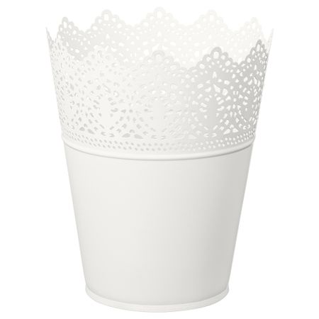 Кашпо СКУРАР, д/дома/улицы, белый с оттенком (12 см)