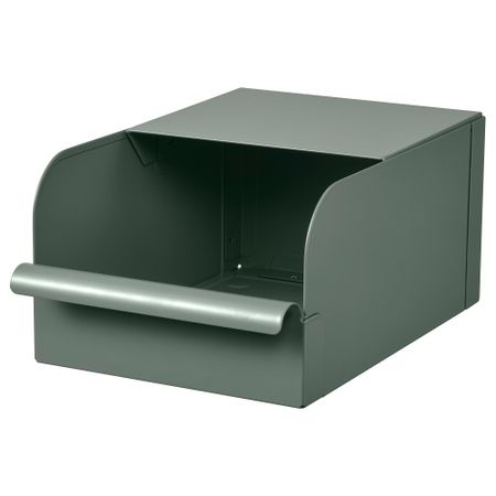 Контейнер, 17.5x25.0x12.5 см, серо-зеленый, металлический IKEA REJSA РЕЙСА 804.577.88