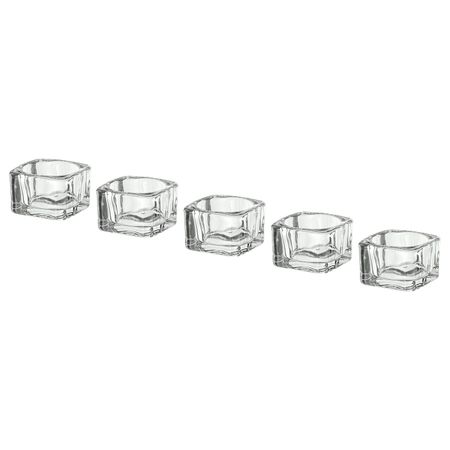 Подсвечник для греющей свечи, прозрачное стекло 5x5 см IKEA GLASIG ГЛАСИГ 903.716.71