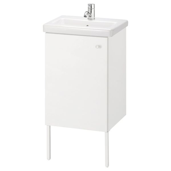 Шкаф под раковину с 1 дверцей, белый/ПИЛКОН смеситель 44x43x88 см IKEA FISKÅN ФИСКОН / TVÄLLEN ТВЭЛЛЕН 294.304.29 - фото 1