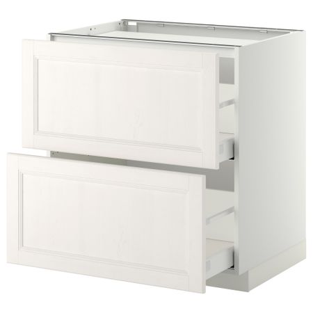Напольный шкаф, 2 фронтальных панели, 3 ящика МЕТОД / МАКСИМЕРА, белый, Лаксарби белый