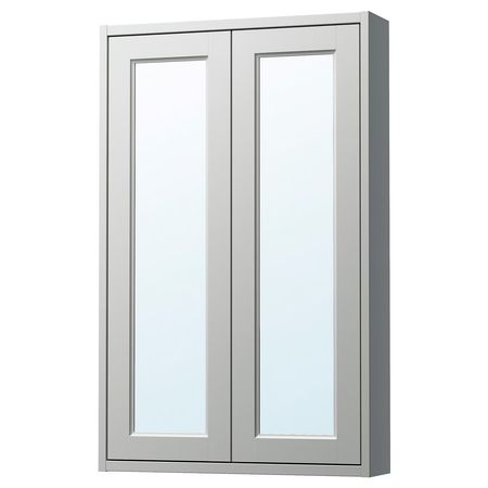 TÄNNFORSEN Зеркальный шкаф с дверцами - светло-серый 60x15x95 см