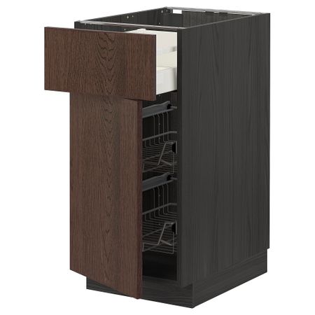 Напольный шкаф с проволочной корзиной, ящик, дверью, 40x60 cm IKEA METOD МЕТОД, MAXIMERA МАКСИМЕРА 194.633.78