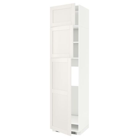 Высокий шкаф для холодильника/3дверцы, белый/Сэведаль белый 60x60x240 см IKEA METOD МЕТОД 794.452.73