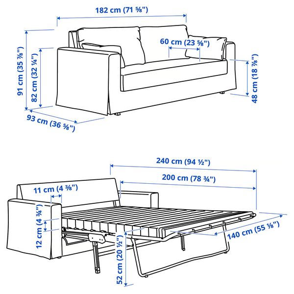 IKEA, дополнительный ракурс - схема-чертеж с размерами