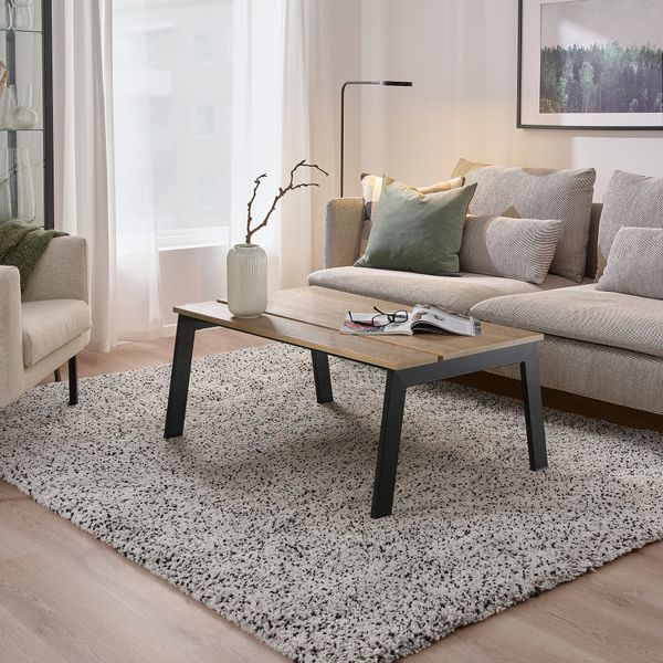 Журнальный стол, 104x70 см, регулируемый черный под дуб IKEA LJUNGSBRO 205.610.33 - фото 4