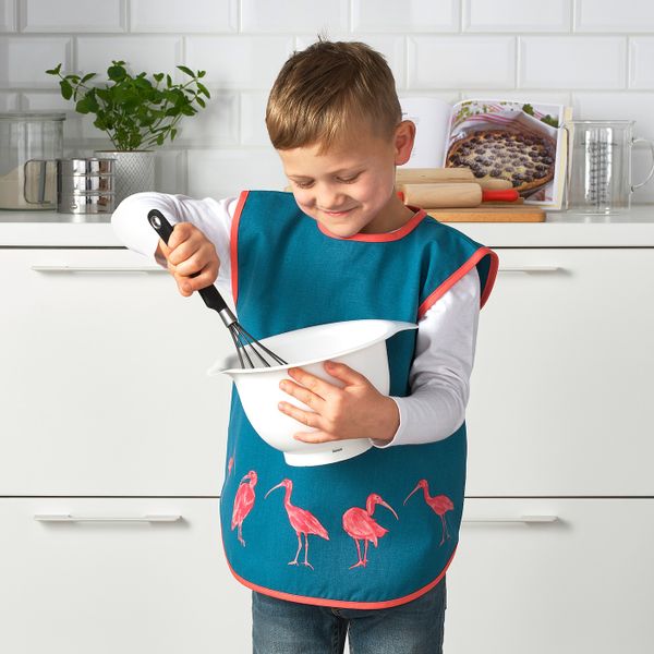 Фартук детский, темная бирюза IKEA СИЛВЕРПОППЕЛ 904.613.32 - схема-чертеж с размерами