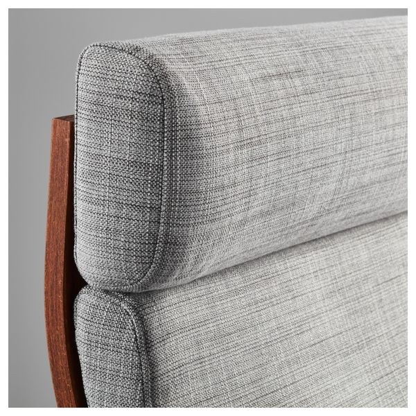 Кресло ПОЭНГ, классический коричневый, Исунда серый - фото 4