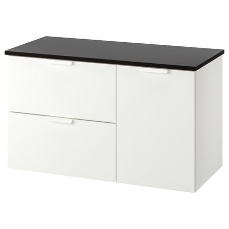 Шкаф под раковину с 3 ящиками, белый/антрацит 102x49x60 см IKEA ГОДМОРГОН / ТОЛКЕН 092.952.72