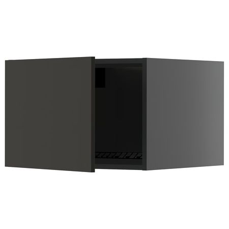 METOD Верхний шкаф д/холодильн/морозильн - черно-серый/Nickebo матовый антрацит 60x40 см