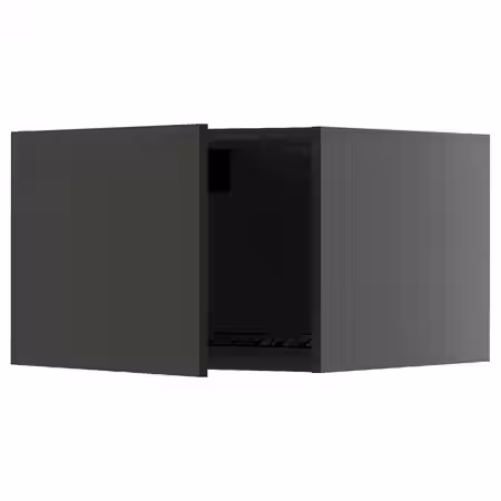 METOD Верхний шкаф д/холодильн/морозильн - черно-серый/Nickebo матовый антрацит 60x40 см