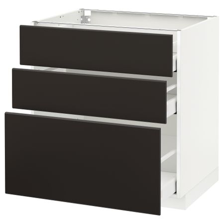Напольный шкаф с 3 ящиками, 80x60 cm IKEA METOD МЕТОД, MAXIMERA МАКСИМЕРА 792.120.23