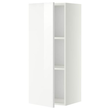 Шкаф навесной с полкой, белый/Рингульт белый 40x100 см IKEA METOD МЕТОД 592.241.83