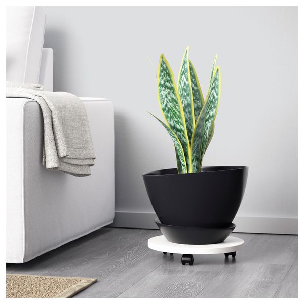 Горшок цветочный с поддоном БИГАРРО, д/дома/улицы черный, черный - схема-чертеж с размерами