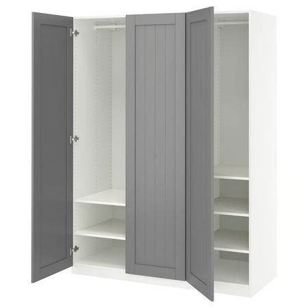 PAX / GULLABERG Гардероб, комбинация - белый/серый 150x60x201 см