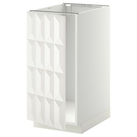 Напольный шкаф для мойки, мусорных контейнер МЕТОД, белый, Гэррестад белый (40x60 см)