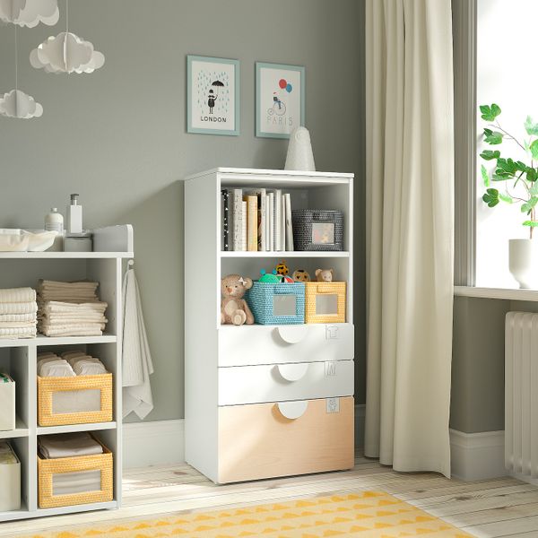 Стеллаж, белый береза/с 3 ящиками 60x42x123 см IKEA SMÅSTAD СМОСТАД / OPPHUS ОПХУС 294.208.40 - фото 2