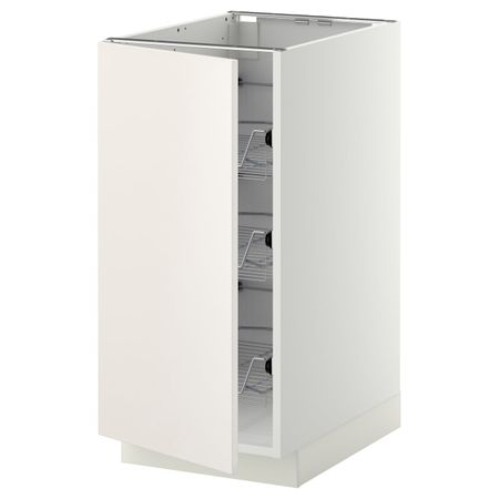 Напольный шкаф/проволочные корзины, белый/Веддинге белый 40x60 см IKEA METOD МЕТОД 794.451.50