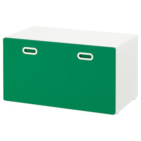 Скамья с отделением для игрушек, белый/зеленый 90x50x50 см IKEA STUVA СТУВА / FRITIDS ФРИТИДС 392.622.08