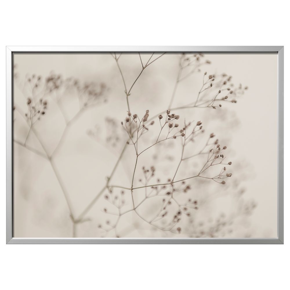 Картина с рамой, Цветы крупным планом, цвет алюминия, 140x100 см IKEA BJÖRKSTA БЬЁРКСТА 195.611.66 - фото 1