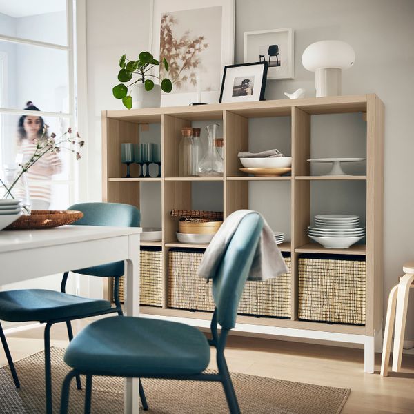 Стеллаж с основанием, под беленый дуб/белый 147x129 см IKEA KALLAX КАЛЛАКС 594.758.26 - фото 5