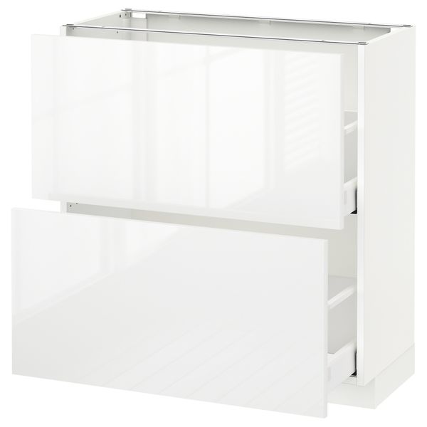 Напольный шкаф с 2 ящиками, 80x37 cm IKEA METOD МЕТОД, MAXIMERA МАКСИМЕРА 190.514.95 - фото 2