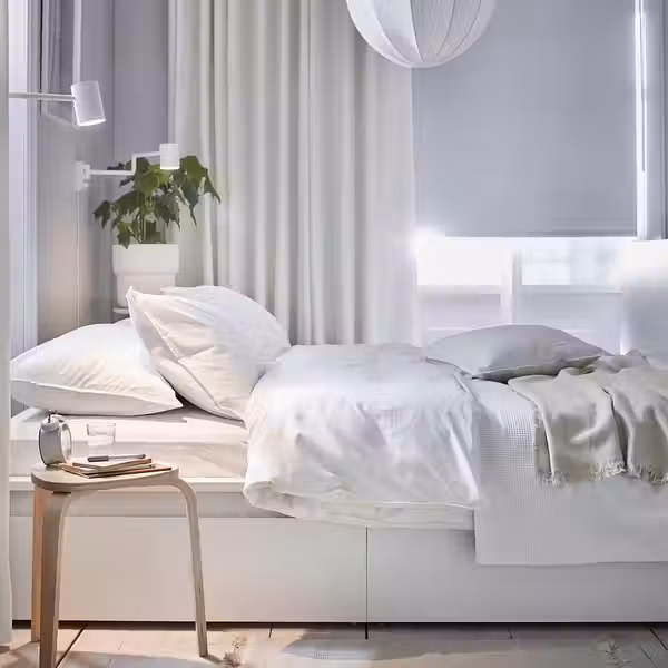 MERETE Затемняющие гардины, 2 шт. - белый/с петельками 145x300 см - схема-чертеж с размерами