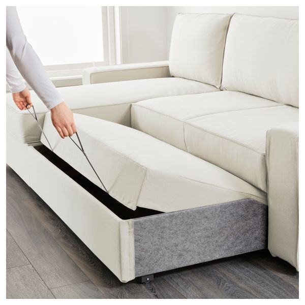 Диван-кровать с козеткой ВИЛАСУНД, Виттарид светло-бежевый - фото 5