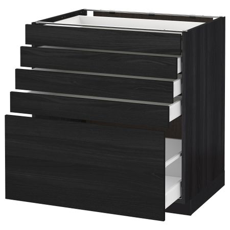Напольный шкаф с 5 ящиками МЕТОД / МАКСИМЕРА, черный, Тингсрид черный