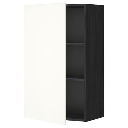 Шкаф навесной с полкой МЕТОД, черный, Хэггеби белый