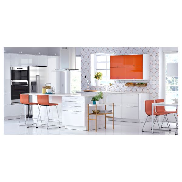 Стул барный БЕРНГАРД, хромированный, Мьюк оранжевый (63 см) - фото 6