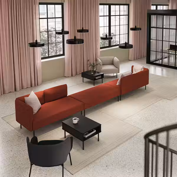 LILLEHEM 6-м модульный диван - Gunnared/коричнево-красный металлический - фото 2