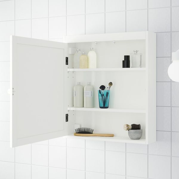 Шкафчик зеркальный, белый 60x14x68 см IKEA SILVERÅN СИЛВЕРОН 503.690.62 - фото 2