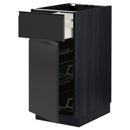 Напольный шкаф с проволочной корзиной, ящик, дверью IKEA METOD МЕТОД, MAXIMERA МАКСИМЕРА 394.955.33