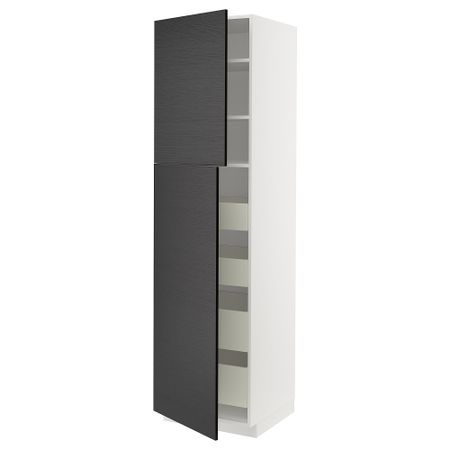 Высокий шкаф, 2 дверцы, 4 ящика, 60x60x220 cm IKEA METOD МЕТОД, MAXIMERA МАКСИМЕРА 094.618.22