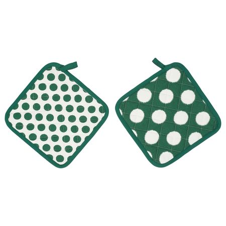 Прихватка, зеленый, белый 23x23 см IKEA АЛЬВАЛИЗА 304.541.84