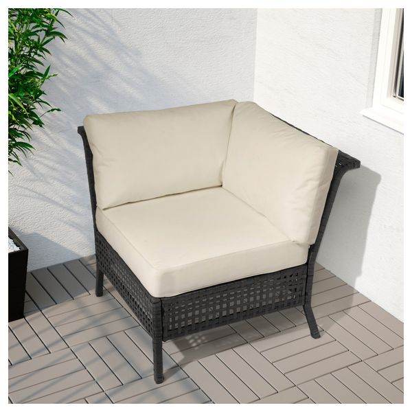 Садовая угловая секция КУНГСХОЛЬМЕН, черно-коричневый - фото 5