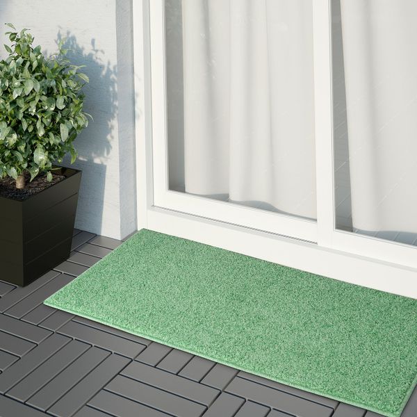 Ковер, длинный ворс, светло-зеленый 57x120 см IKEA ALLERSLEV АЛЛЕРСЛЕВ 105.086.87 - фото 1