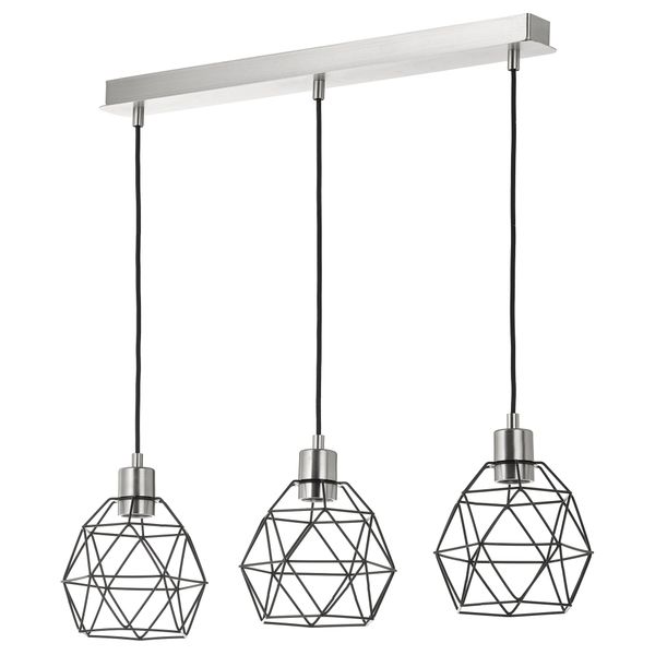 Подвесной светильник, черный, никелированный прямоугольник IKEA BRUNSTA БРЮНСТА, SKAFTET СКАФТЕТ 095.142.41 - фото 2