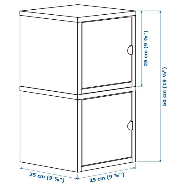 Комбинация для хранения, белый/белый 25x25x50 см IKEA LIXHULT ЛИКСГУЛЬТ 592.440.39 - схема-чертеж с размерами